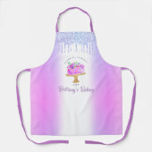 パープルベーカリーケーキグリッタードリップスパストリーデザート エプロン (正面)