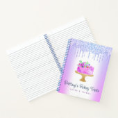 パープルベーカリーケーキグリッタードリップスパストリーデザート ノートブック (内部)