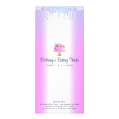 パープルベーカリーケーキグリッタードリップス生地シェフメニュー ラックカード (裏面)