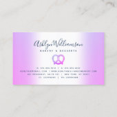 パープルベーカリーペストリーシェフケータリンググリッタードリップ 名刺 (裏面)