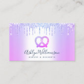 パープルベーカリーペストリーシェフケータリンググリッタードリップ 名刺 (正面)