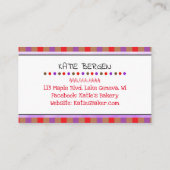 パープルベーカリー |かわいいカップケお洒落ーキ 名刺 (裏面)