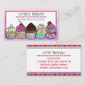 パープルベーカリー |かわいいカップケお洒落ーキ 名刺 (正面/裏面)