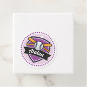 パープルベースボールバースデーパーティギフトメッセージカード フェイバータグ (インサイチュ)