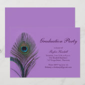 パープルペアカック卒業招待状 招待状 (正面/裏面)