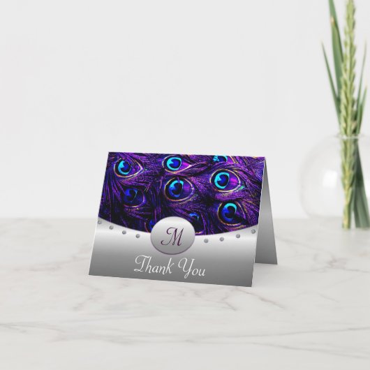 パープルペアックの結婚式 サンキューカード サンキューカード (正面)