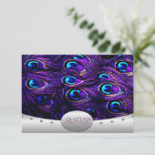 パープルペアックの結婚式 出欠確認のカード 出欠カード (スタンド正面)