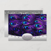 パープルペアックの結婚式 出欠確認のカード 出欠カード (正面/裏面)