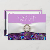 パープルペアックの結婚式　出欠確認カード 出欠カード (正面/裏面)