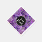 パープルペイズリーパターカスタムンパーティー スタンダードカクテルナプキン (角)