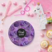 パープルペイズリーパターカスタムンパーティー ペーパープレート (パーティー)