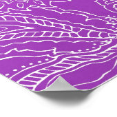 パープルペイズリープリント夏のおもしろいパターガーリーン ポスター (角)