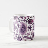 パープルペイズリーマグカップ コーヒーマグカップ (正面左)
