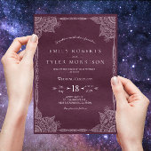 パープルペイズリーマンダラインディアン結婚ズ 出欠カード