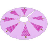 パープルペイズリーモダンクリスマスツリー ブラッシュドポリエステルツリースカート (アングル)