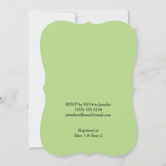 パープルペイズリーラディバグテーマガールベビーシャワー 招待状 (裏面)