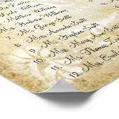 パープルペイズリー結婚ピーコックの座席表 ポスター (角)