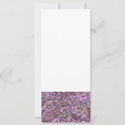 パープルペイズリー結婚式招待状 招待状 (裏面)