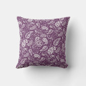 パープルペイズリー装飾用クッション クッション (裏面)