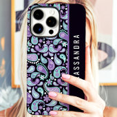 パープルペイズリー オーダーネーム Case-Mate iPhoneケース