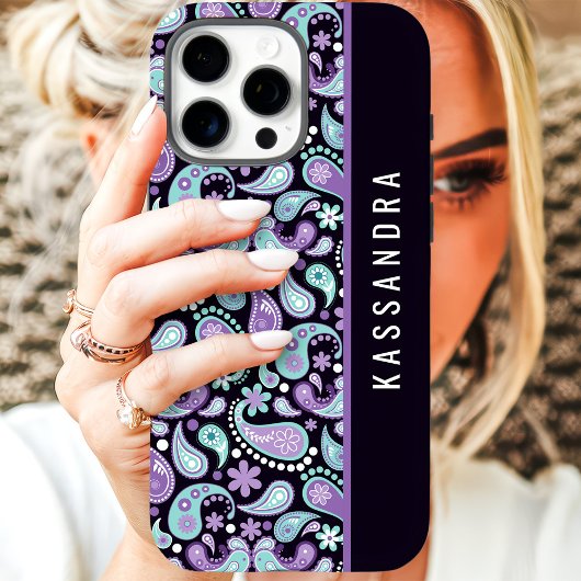 パープルペイズリー オーダーネーム Case-Mate iPhoneケース