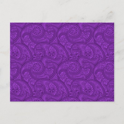 パープルペイズリー ポストカード (正面)