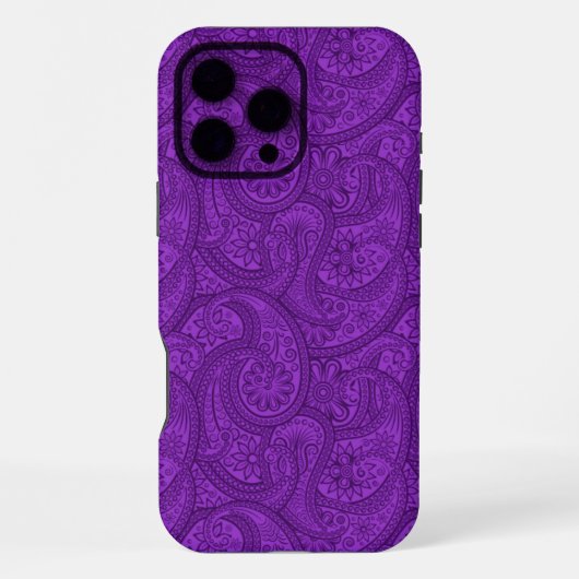 パープルペイズリー iPhoneケース (裏面)