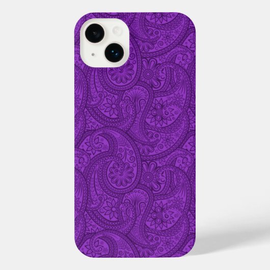 パープルペイズリー iPhoneケース (裏面)