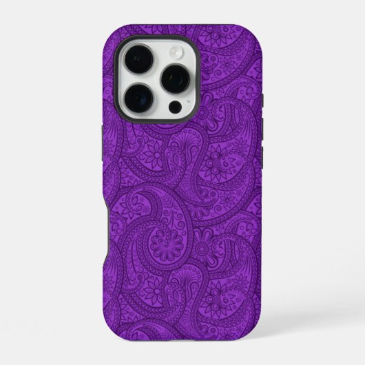 パープルペイズリー iPhoneケース (裏面)