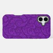 パープルペイズリー iPhoneケース (裏面横)