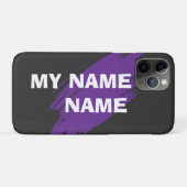 パープルペイントのカスタムテキスト Case-Mate iPhoneケース (裏面(横))