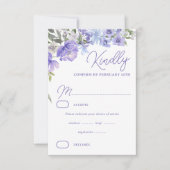 パープルペエレガントリフローラエントリの選択 出欠カード (正面)