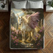 パープルペガサスケルト石サークルミステリック馬 フリースブランケット