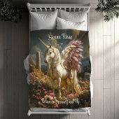 パープルペガサスストーンサークルファンタジー神話の馬 フリースブランケット