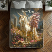 パープルペガサスストーンサークルファンタジー神話の馬 フリースブランケット