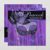 パープルペコの羽根の仮面舞踏会 招待状 (正面/裏面)