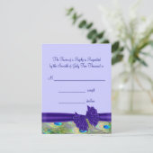 パープルペコックの結婚式招待状 出欠カード (スタンド正面)