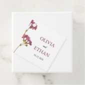 パープルペチュニアの花の結婚式の引出物タグ フェイバータグ (インサイチュ)