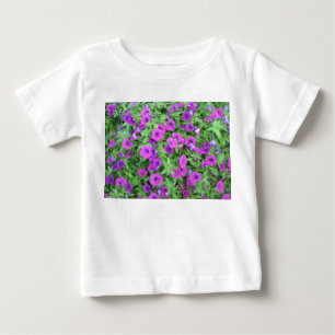 パープルペチュニアス乳児Tシャツ ベビーTシャツ