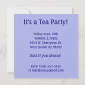 パープルペチュニアティーパーティの招待状 招待状 (裏面)