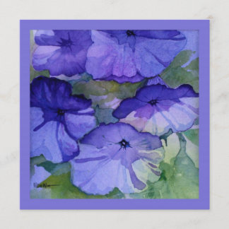 パープルペチュニアティーパーティの招待状 招待状