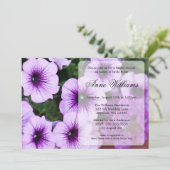 パープルペチュニアブライダルシャワー招待状 招待状 (スタンド正面)