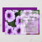 パープルペチュニアブライダルシャワー招待状 招待状 (正面/裏面)