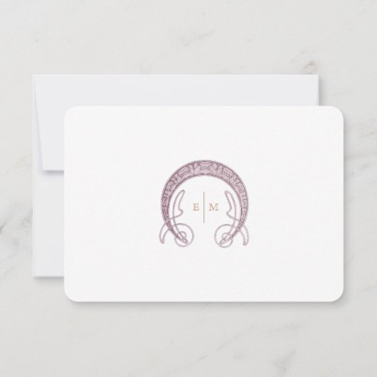 パープルペチュニア結婚式RSVP挿入ヴィンテージ新しい 招待状 (裏面)