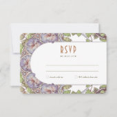 パープルペチュニア結婚式RSVP挿入ヴィンテージ新しい 招待状 (正面)