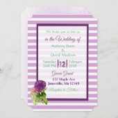 パープルペトストライプのニア結婚式招待状 招待状 (正面/裏面)