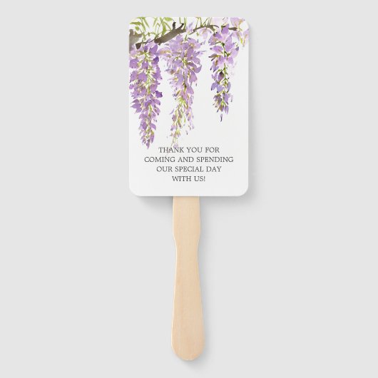 パープルペリウィンクルウィステリアつる植物結婚ズ ハンドファン (裏面)