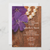 パープルペリウィンクルバーンウッドカップルズウェディングシャワー 招待状 (正面)