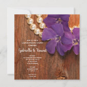 パープルペリウィンクルバーンウッドカントリーカップルシャワー 招待状 (正面)