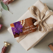 パープルペリウィンクルバーンウッド結婚式の引き出物ラベル ギフトタグ